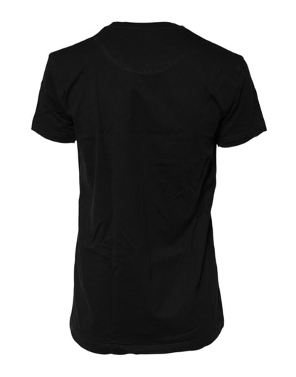 Dolce &amp; Gabbana Black Cotton Short Sleeves Crew Neck T-shirt