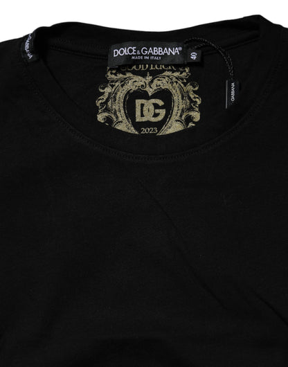 Dolce &amp; Gabbana Black Cotton Short Sleeves Crew Neck T-shirt