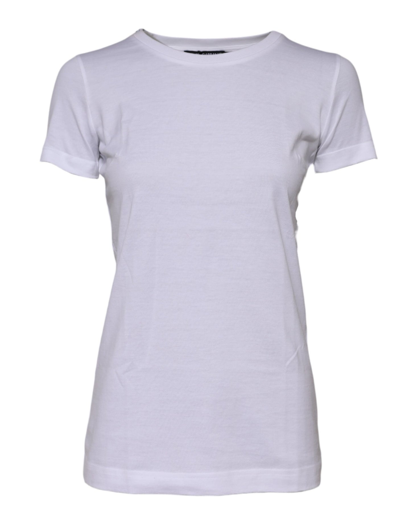 Dolce &amp; Gabbana White Cotton Crew Neck Short Sleeves T-shirt