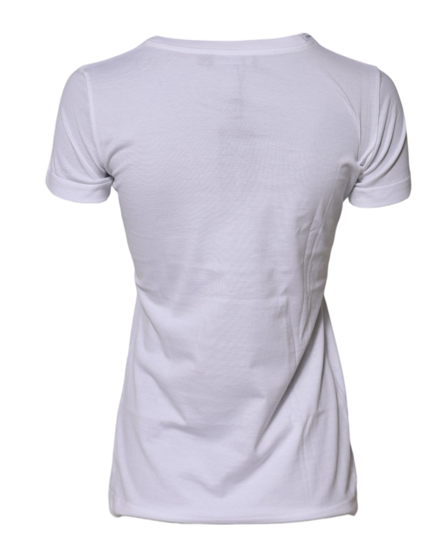 Dolce &amp; Gabbana White Cotton Crew Neck Short Sleeves T-shirt