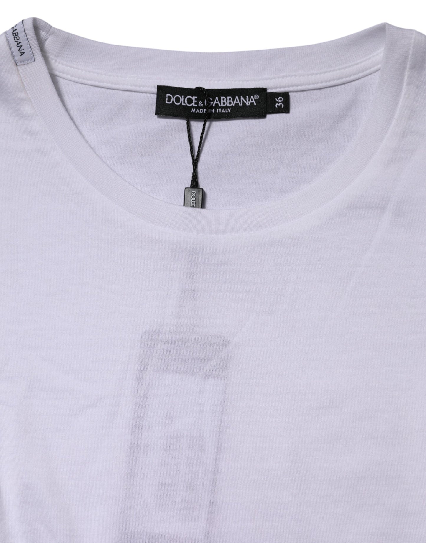Dolce &amp; Gabbana White Cotton Crew Neck Short Sleeves T-shirt
