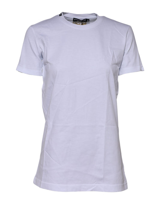 Dolce &amp; Gabbana White Cotton Short Sleeves Crew Neck T-shirt