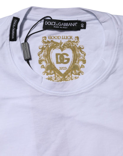 Dolce &amp; Gabbana White Cotton Short Sleeves Crew Neck T-shirt