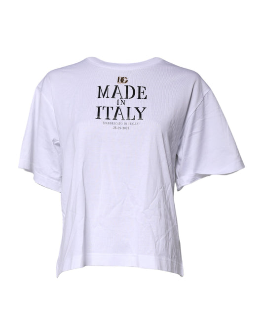 Dolce &amp; Gabbana White Short Sleeves DG Logo Print Top T-shirt