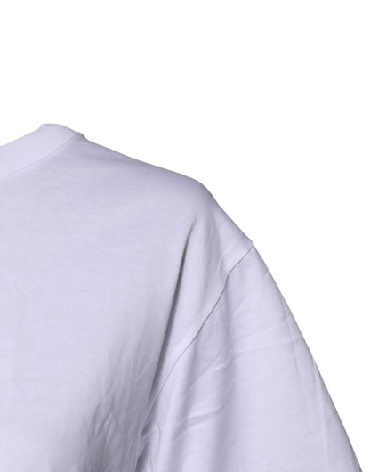 Dolce &amp; Gabbana White Short Sleeves DG Logo Print Top T-shirt