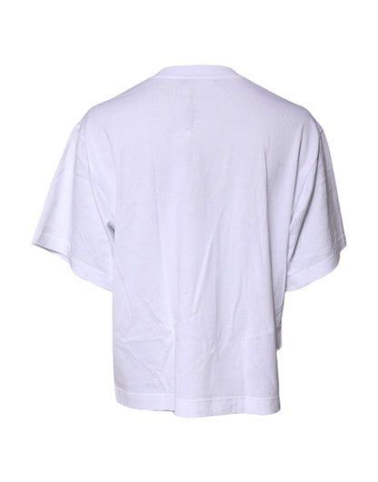 Dolce &amp; Gabbana White Short Sleeves DG Logo Print Top T-shirt