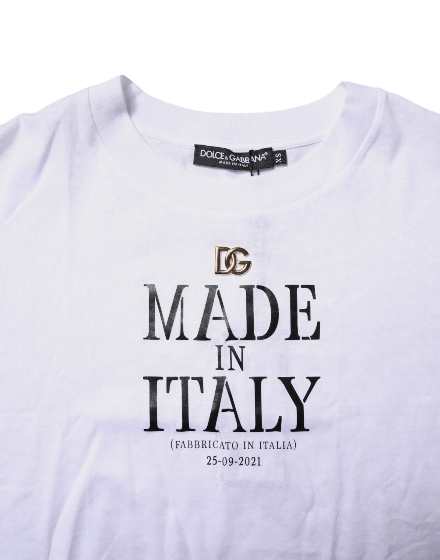 Dolce &amp; Gabbana White Short Sleeves DG Logo Print Top T-shirt