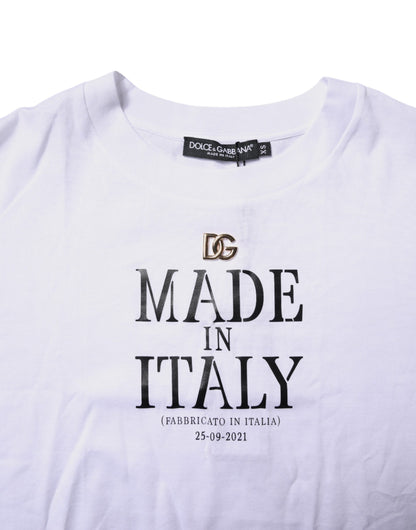 Dolce &amp; Gabbana White Short Sleeves DG Logo Print Top T-shirt