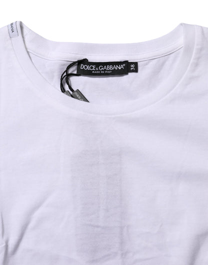 Dolce &amp; Gabbana White Short Sleeves Crew Neck Top T-shirt