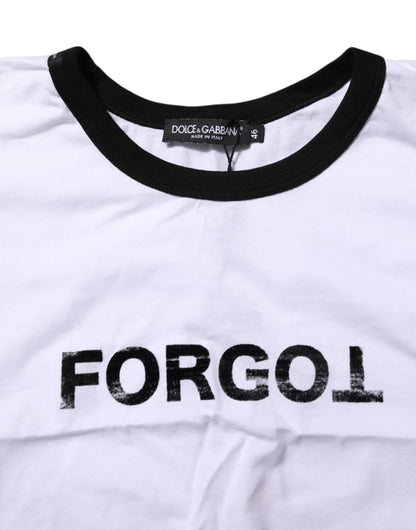 Dolce &amp; Gabbana White Cotton Crew Neck Cropped Top T-shirt