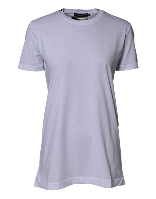 Dolce &amp; Gabbana White Cotton Goodluck 2023 Crew Neck T-shirt