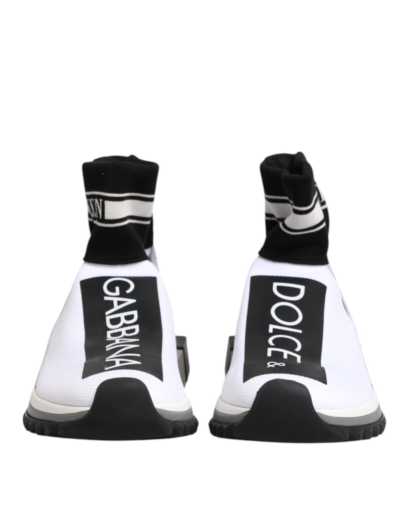 Dolce &amp; Gabbana White Black Sorrento Socks Sneakers Shoes