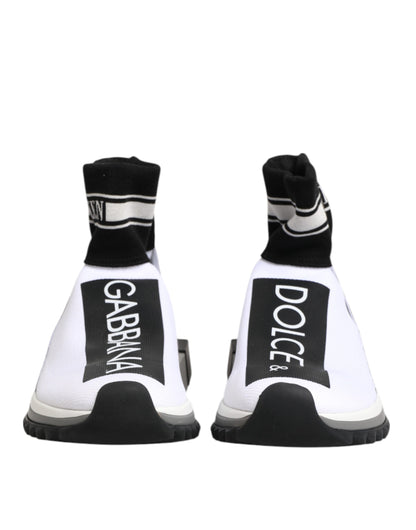 Dolce &amp; Gabbana White Black Sorrento Socks Sneakers Shoes