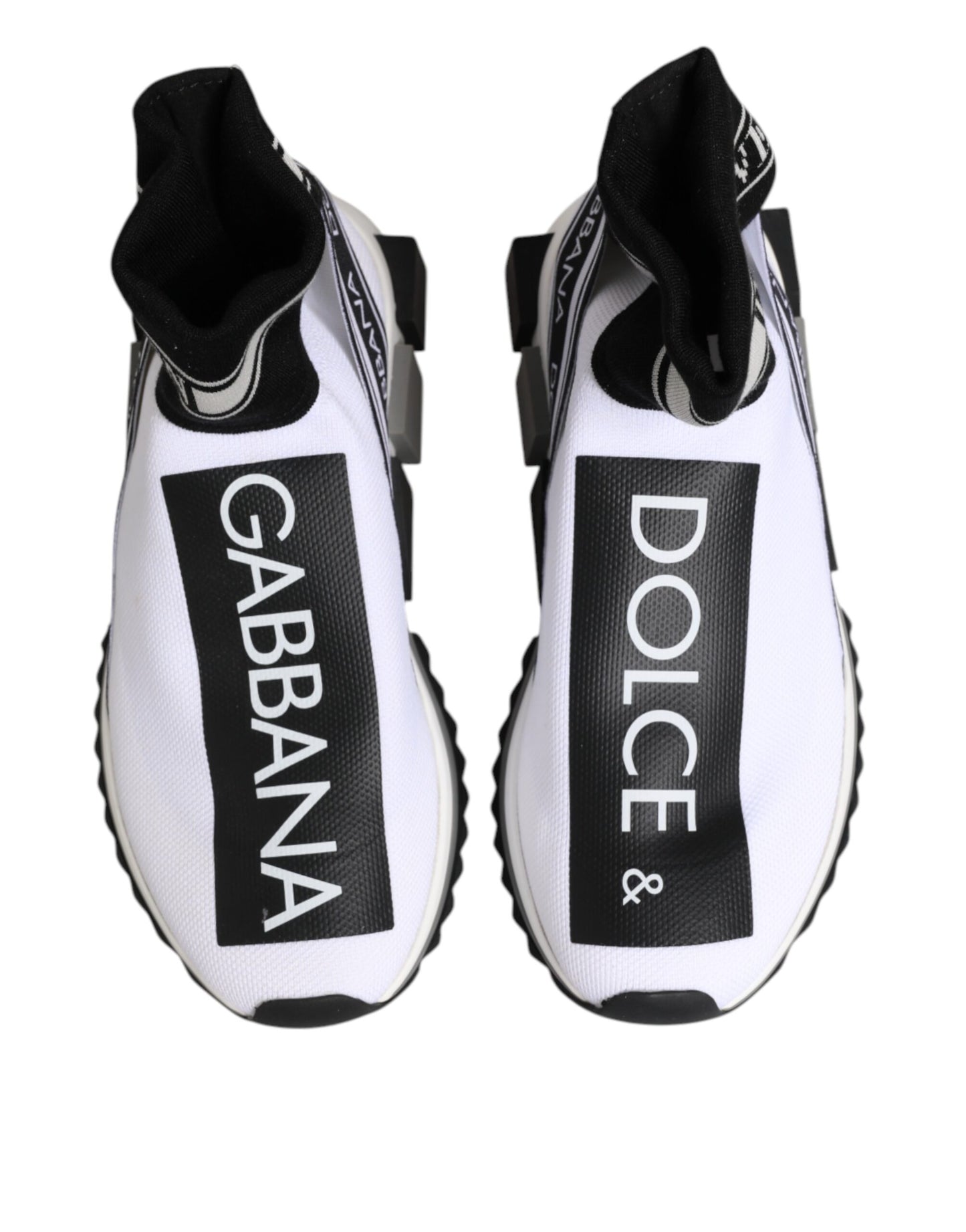 Dolce &amp; Gabbana White Black Sorrento Socks Sneakers Shoes