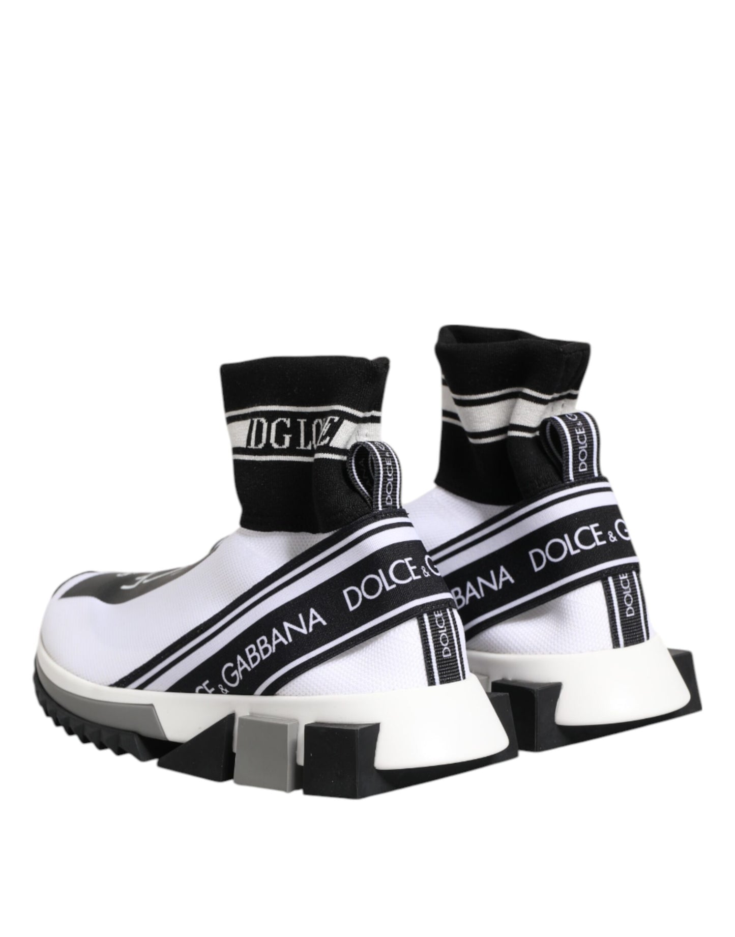Dolce &amp; Gabbana White Black Sorrento Socks Sneakers Shoes