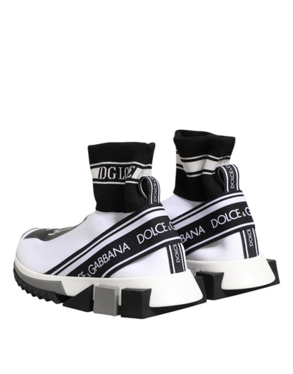 Dolce &amp; Gabbana White Black Sorrento Socks Sneakers Shoes