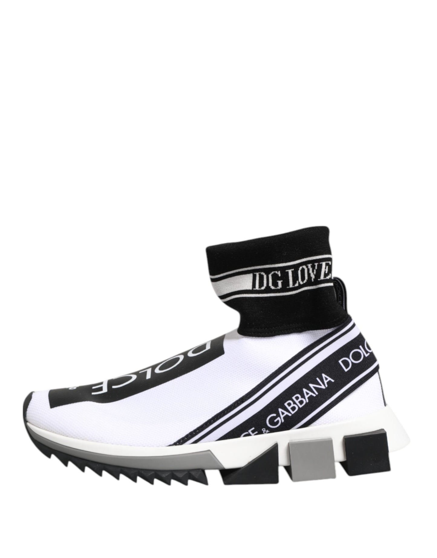 Dolce &amp; Gabbana White Black Sorrento Socks Sneakers Shoes