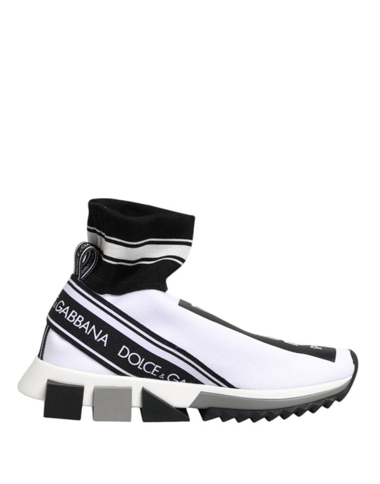 Dolce &amp; Gabbana White Black Sorrento Socks Sneakers Shoes