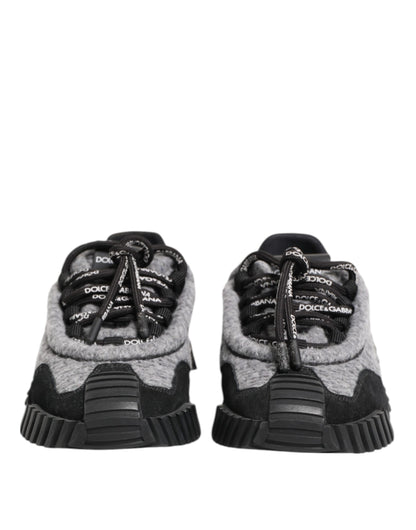 Dolce &amp; Gabbana Black Gray NS1 Low Top Sneakers Shoes