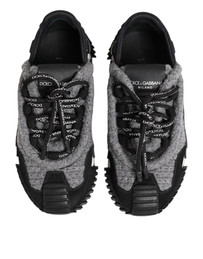 Dolce &amp; Gabbana Black Gray NS1 Low Top Sneakers Shoes