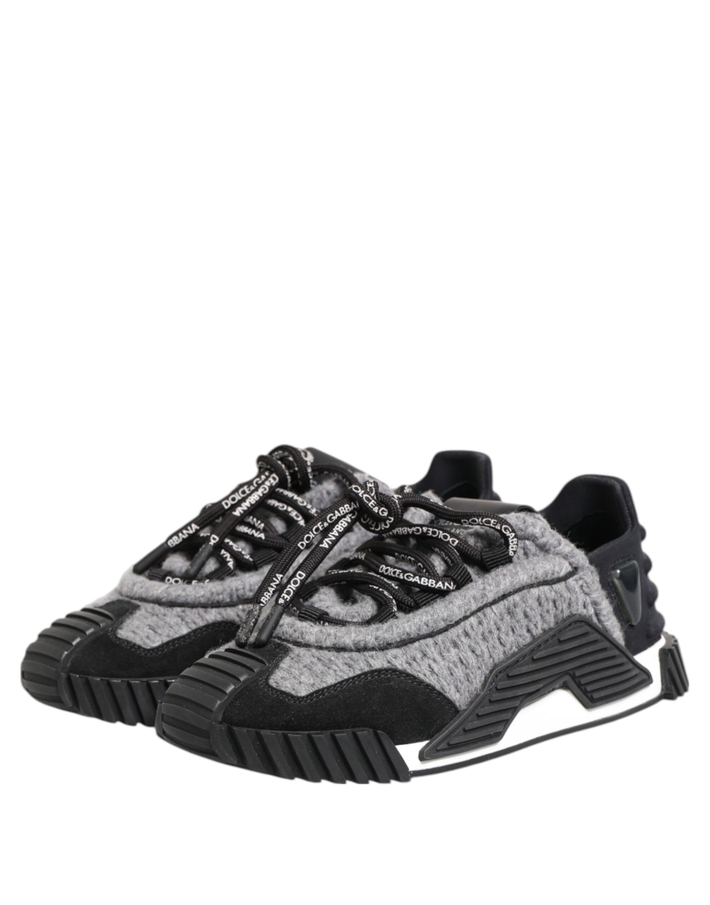 Dolce &amp; Gabbana Black Gray NS1 Low Top Sneakers Shoes