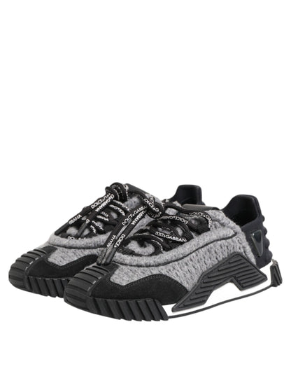 Dolce &amp; Gabbana Black Gray NS1 Low Top Sneakers Shoes