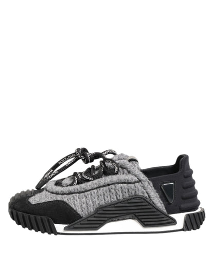 Dolce &amp; Gabbana Black Gray NS1 Low Top Sneakers Shoes