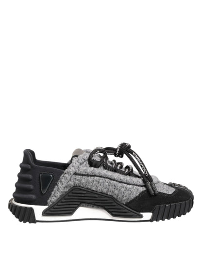 Dolce &amp; Gabbana Black Gray NS1 Low Top Sneakers Shoes