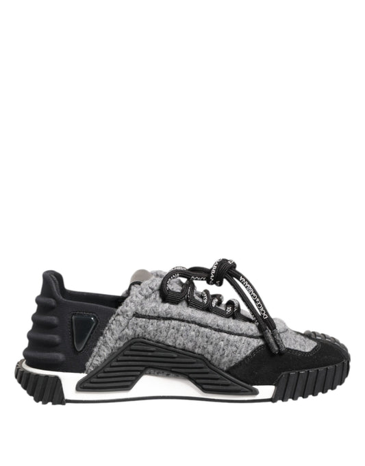 Dolce &amp; Gabbana Black Gray NS1 Low Top Sneakers Shoes