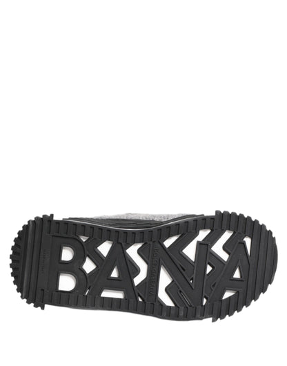 Dolce &amp; Gabbana Black Gray NS1 Low Top Sneakers Shoes
