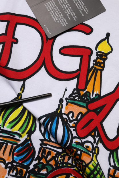 Dolce &amp; Gabbana White DG Loves Moscow Cotton Crew Neck T-shirt