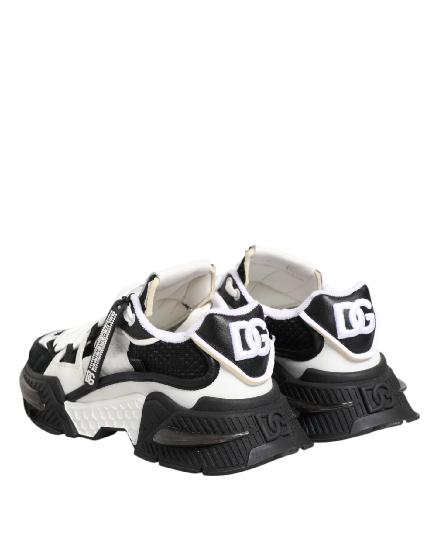Dolce &amp; Gabbana White Black Logo Airmaster Sneakers Shoes