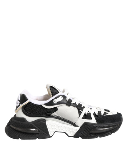 Dolce &amp; Gabbana White Black Logo Airmaster Sneakers Shoes