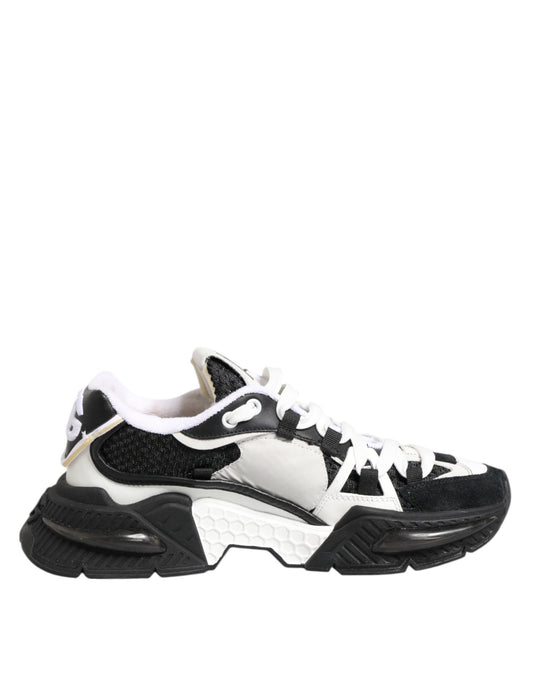 Dolce &amp; Gabbana White Black Logo Airmaster Sneakers Shoes