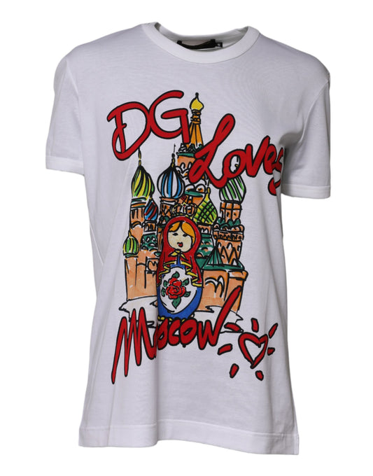 Dolce &amp; Gabbana White DG Loves Moscow Crew Neck T-shirt