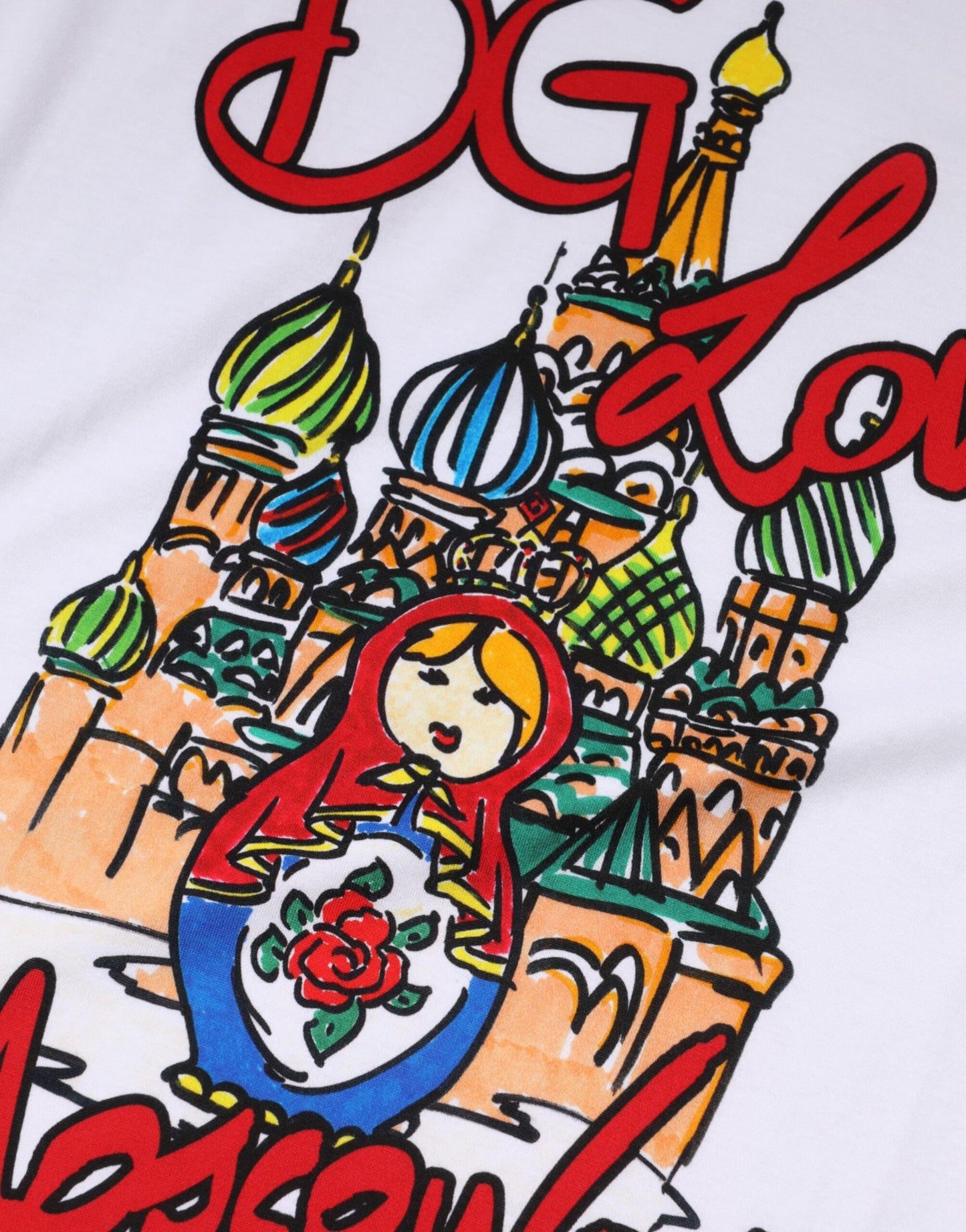 Dolce &amp; Gabbana White DG Loves Moscow Cotton Crew Neck T-shirt