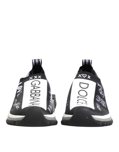 Dolce &amp; Gabbana Black White Sorrento Low Top Sneakers Shoes