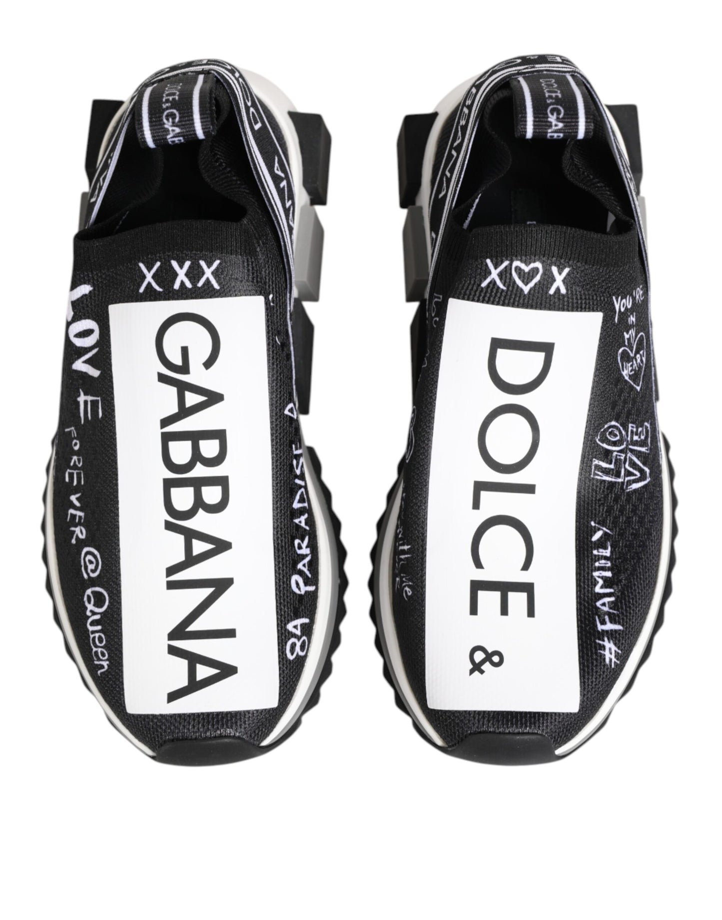 Dolce &amp; Gabbana Black White Sorrento Low Top Sneakers Shoes