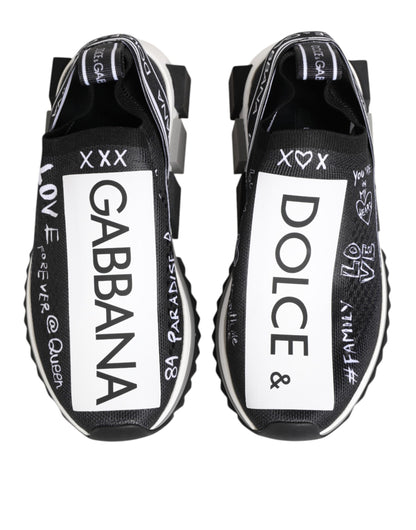 Dolce &amp; Gabbana Black White Sorrento Low Top Sneakers Shoes