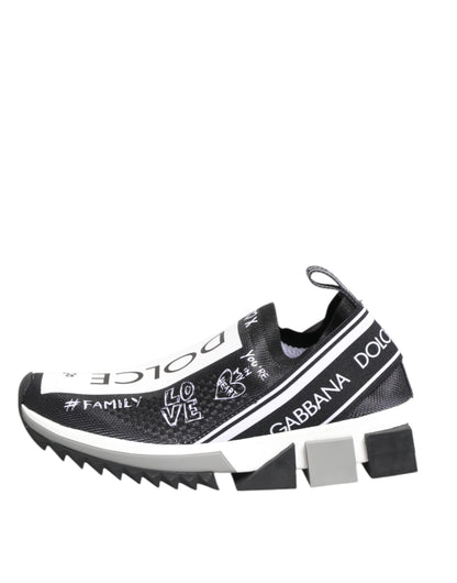 Dolce &amp; Gabbana Black White Sorrento Low Top Sneakers Shoes