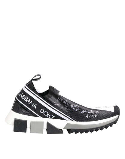 Dolce &amp; Gabbana Black White Sorrento Low Top Sneakers Shoes