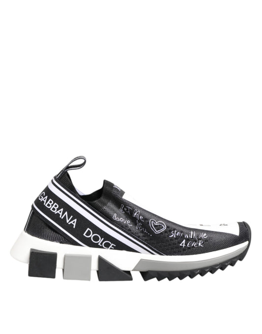 Dolce &amp; Gabbana Black White Sorrento Low Top Sneakers Shoes