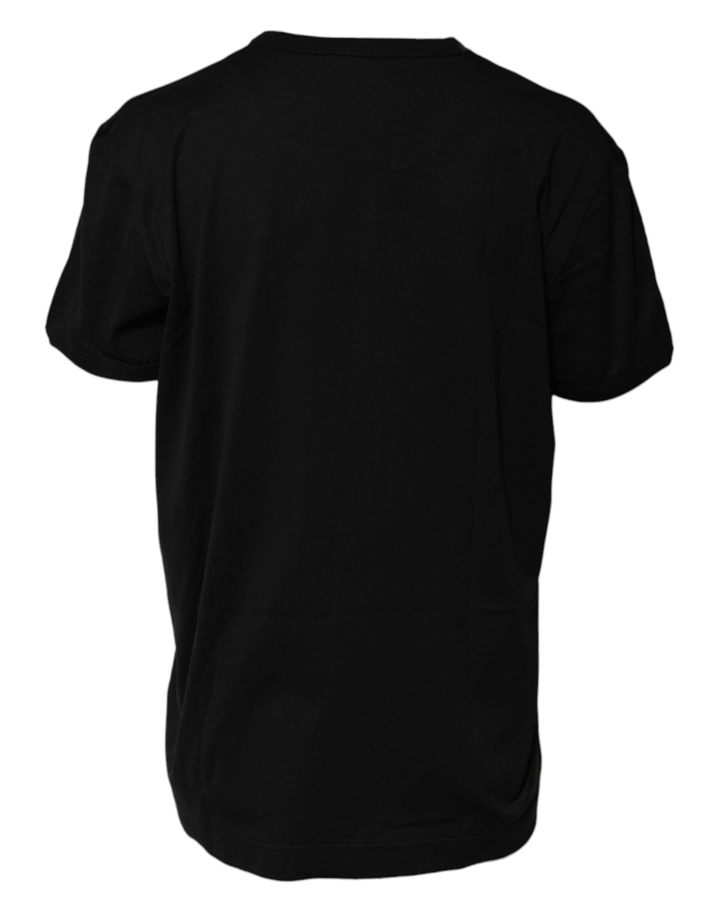 Dolce &amp; Gabbana Black Cotton Goodluck Tee Crew Neck T-shirt