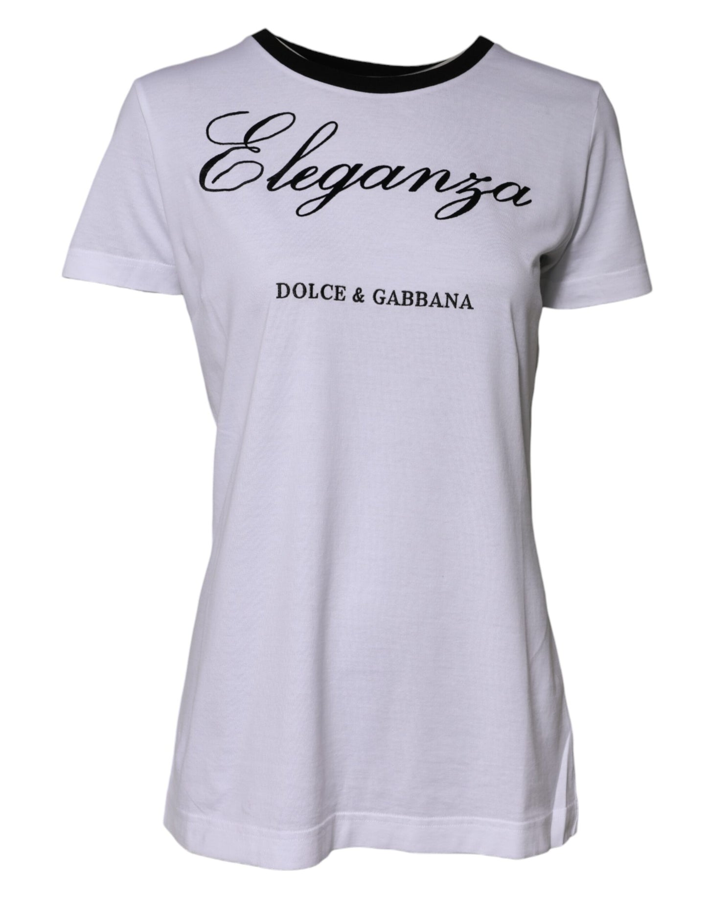 Dolce &amp; Gabbana White Eleganza Cotton Crew Neck Tee T-shirt