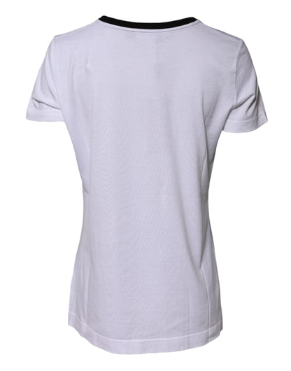 Dolce &amp; Gabbana White Eleganza Cotton Crew Neck Tee T-shirt