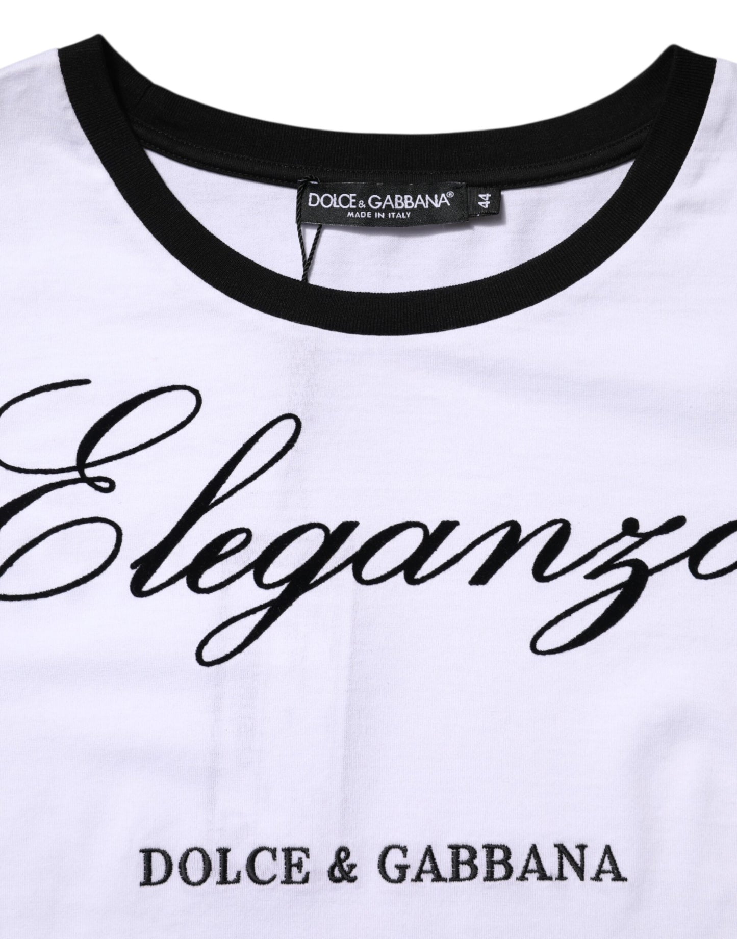 Dolce &amp; Gabbana White Eleganza Cotton Crew Neck Tee T-shirt