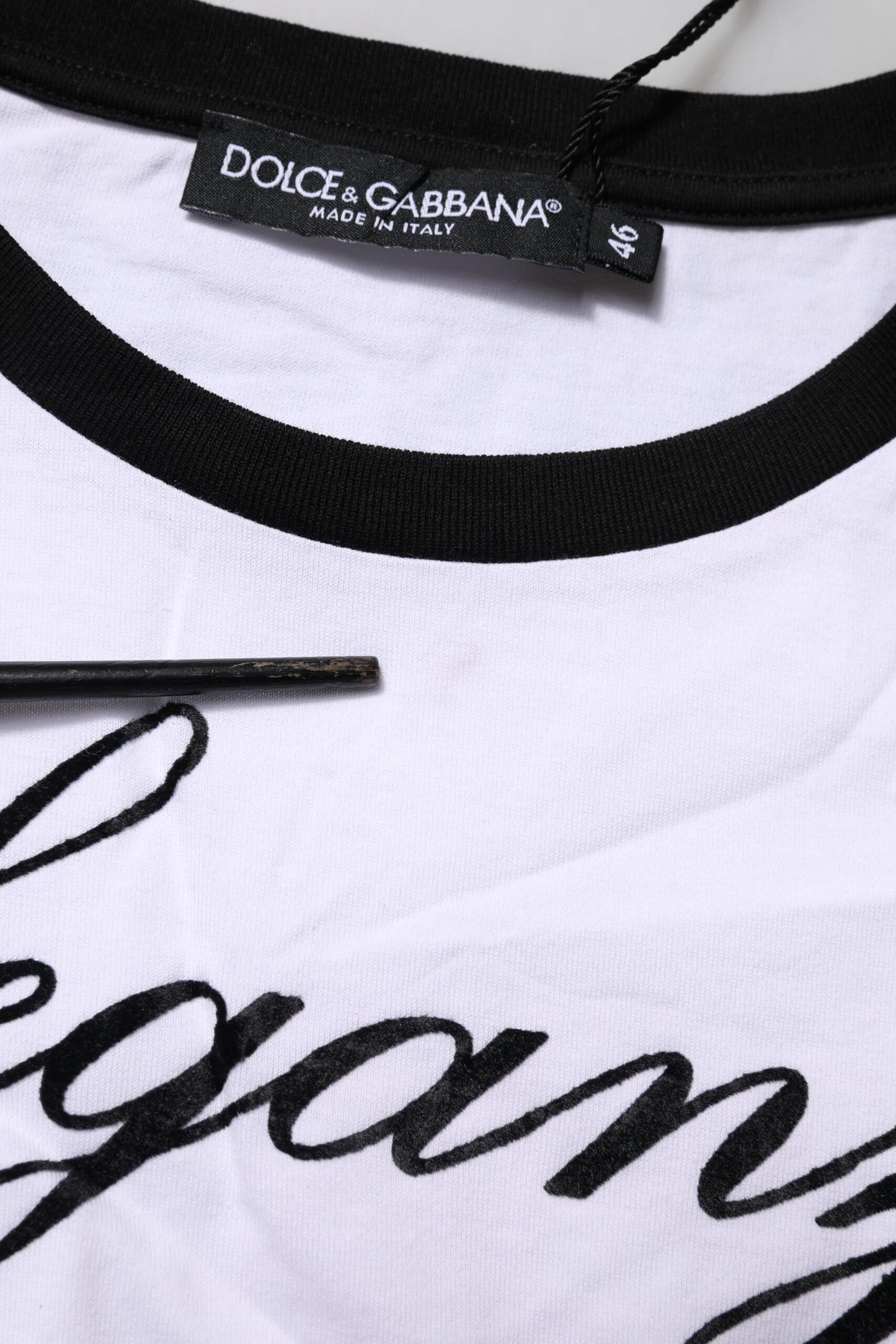 Dolce &amp; Gabbana White Eleganza Cotton Crew Neck Tee T-shirt