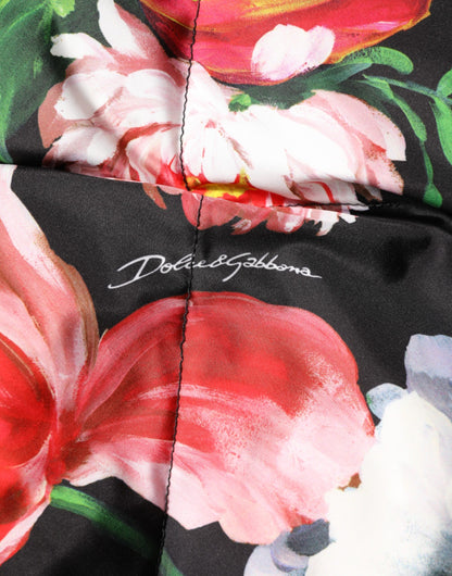 Dolce &amp; Gabbana Multicolor Floral Hooded Puffer Coat Jacket