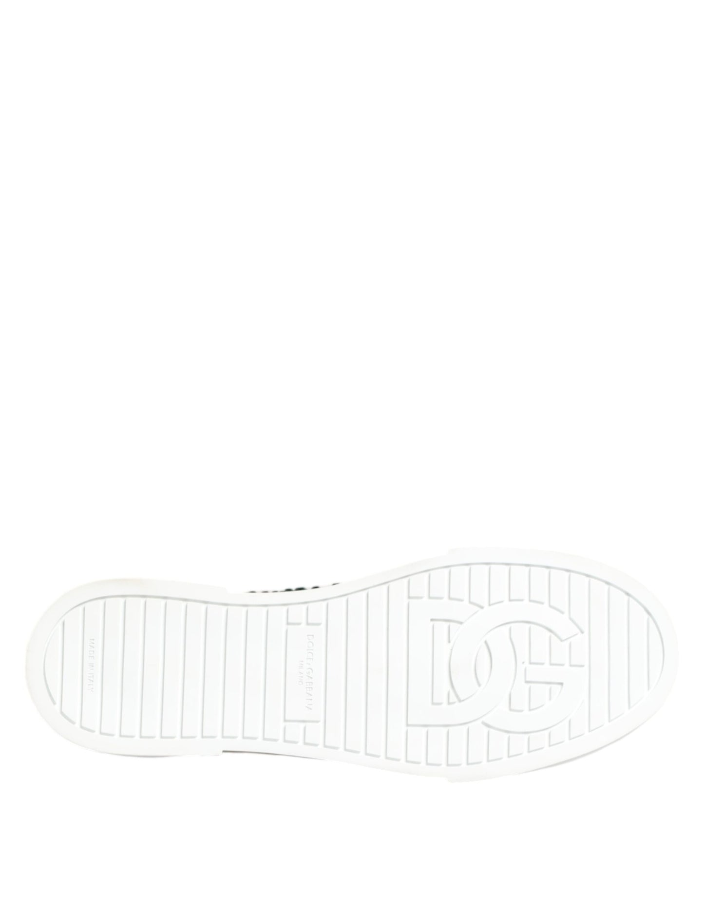 Dolce &amp; Gabbana Green Portofino Crystal DG Logo Sneakers Shoes