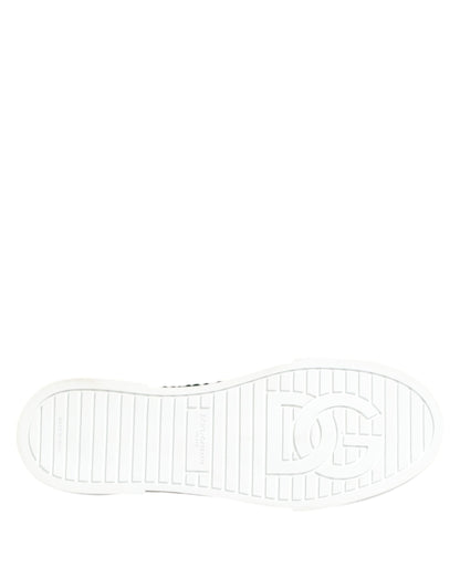 Dolce &amp; Gabbana Green Portofino Crystal DG Logo Sneakers Shoes